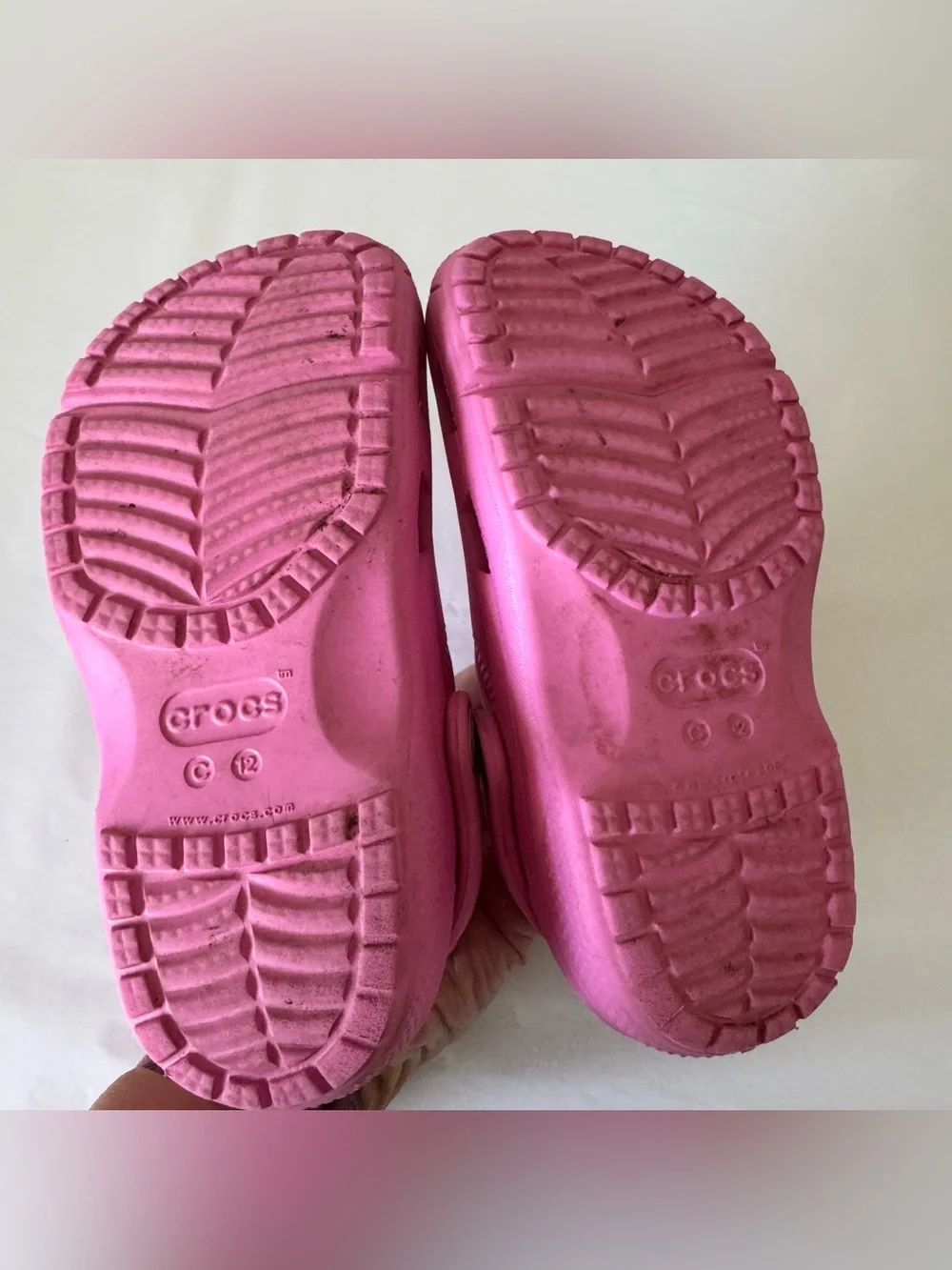 CROCS Size 12 Little Girls Pink Croc Sandals